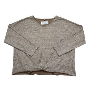 Misslook Shirt Womens XL Brown Long Sleeve Round Neck Casual Top